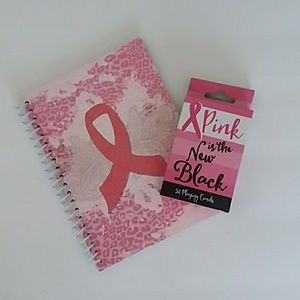 2 PC BREAST CANCER NOTEBOOK DECK CARDS